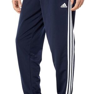 Adidas Men's Dark Blue Joggers with White Stripes